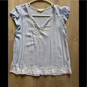 Blue & White Striped Blouse